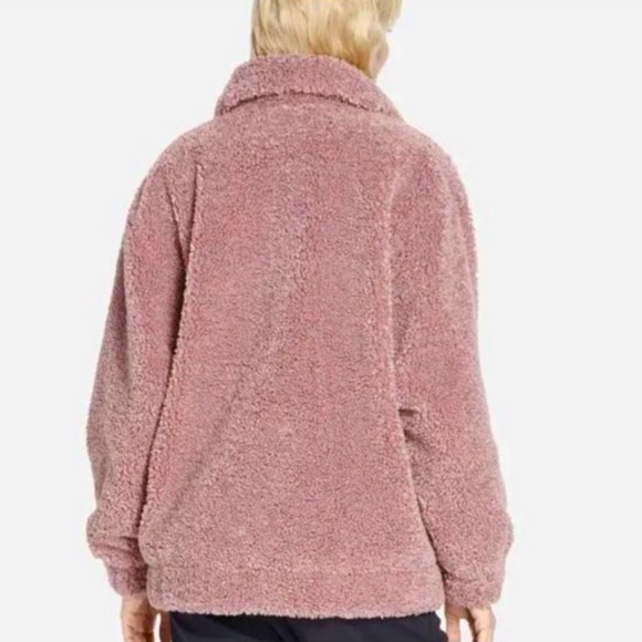 UGG Kaley Teddy Bear Coat Plush Fuzzy Cozy Jacket - Ariana Grande Pink Blush Sm - Picture 8 of 13